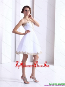 Fashionable White Sweetheart Beaing Damas Dresses with Appliques