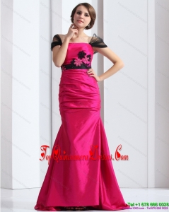 Fashionable 2015 Damas Dress with Brush Train and Hand Made Flowers