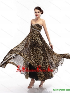 Fashionable Sweetheart Leopard Floor Length Damas Dress for 2015