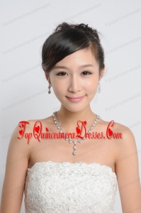 Imitation Pearl Wedding Jewelry sets in Silver on Sale
