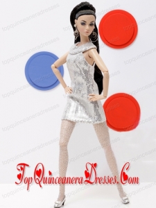 Popular Grey Holiday Dress with Sequins Made to Fit the Barbie Doll