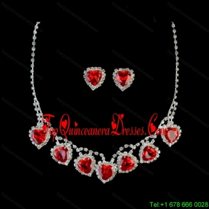 Gorgeous Sweetheart Shaped Rhinestones Necklace And Earring Set