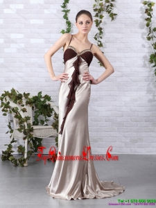 Fashionable Multi Color Beading Long Damas Dresses with Backless and Brush Train