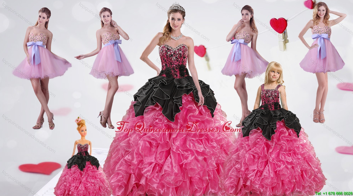 Multi Color Sweetheart Ruffles and Beading Dress for a Quinceanera and Sweetheart Bowknot Short Prom Dresses and Straps Multi Color Girl Pagean Dress