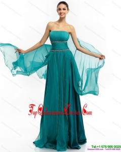 2015 Fashionable Strapless Damas Dress with Ruching and Beading