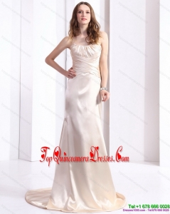 Fashionable 2015 Damas Dress with Brush Train and Ruching