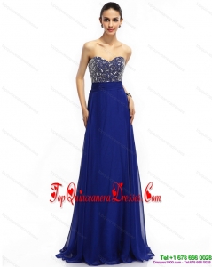 Fashionable 2015 Sweetheart Damas Dress with Brush Train and Beading