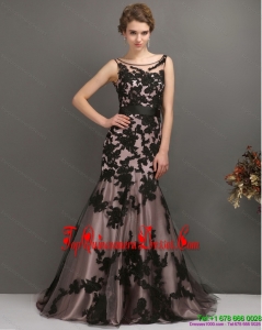 Fashionable Appliques Multi Color 2015 Dama Dress with Appliques