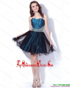 Multi Color Sweetheart Sequined and Ruffled Dama Dresses for 2015