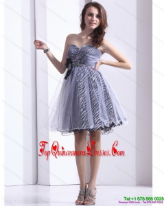 New Style Sweetheart Leopard 2015 Dama Dress with Beading