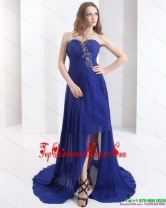 2015 Sweetheart Gorgeous Dama Dress with Beading and Brush Train