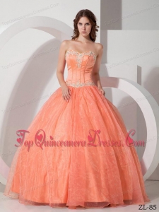 Beautiful Sweetheart Satin and Organza Appliques with Beading Quinceanera Dress