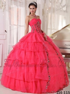 Cheap Ball Gown Sweetheart Floor-length Organza Paillette Quinceanera Dress