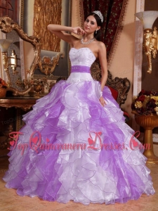 Multi-colored Ball Gown Sweetheart Organza Beading and Ruching Quinceanera Dress
