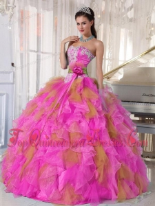 New Style Quinceanera Dress Decorated With A Rosette Flower