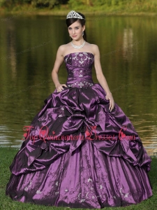 Pretty Custom Size Strapless Quinceanera Dress Beaded Decorate With Purple