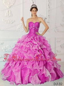 Princess Sweetheart Floor-length Taffeta and Organza Beading Vestidos de Quinceanera