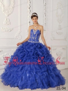 Purple Ball Gown Sweetheart Floor-length Satin and Organza Appliques Vestidos de Quinceanera