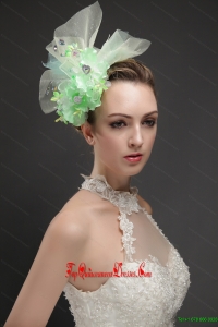 Beautiful Green Tulle Fascinators With Beading And Hand Made Flowers