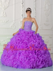 Fuchsia Ball Gown Luxurious Quinceanera Dresses Strapless Organza Beading