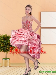 2015 New Style Sweetheart Dama Dresses with Beading and Pick Ups