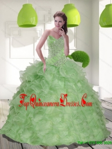 2016 Fashionable Sweetheart Quinceanera Dress with Beading and Ruffles