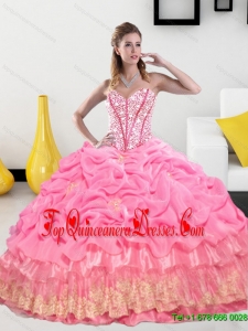 Exclusive Sweetheart 2015 Quinceanera Gown with Pick Ups and Beading