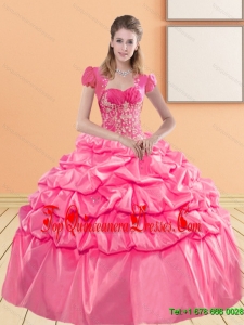 Fashionable Sweetheart 2015 Quinceanera Gown with Appliques and Pick Ups