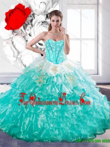 Fashionable Sweetheart Ball Gown Quinceanera Dresses with Beading and Ruffles