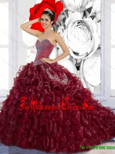 Fashionable Sweetheart Ruffles and Appliques Quinceanera Dresses for 2015