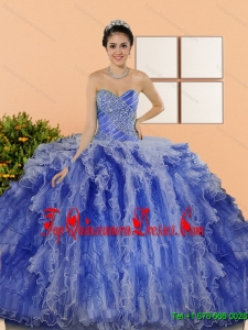 Luxurious Beading and Ruffles Quinceanera Dresses in Multi Color