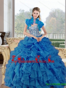 Remarkable Beading and Ruffles Sweetheart Quinceanera Gown for 2015