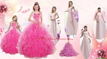 Beading and Ruffles Ball Gown Quinceanera Dress and Long Dama Dresses and Beading and Ruffles Little Girl Dress