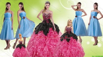 Multi Color Sweetheart Quinceanera Gown and Strapless Hand Made Flower Prom Dresses and Ruffles and Beading Little Girl Dress