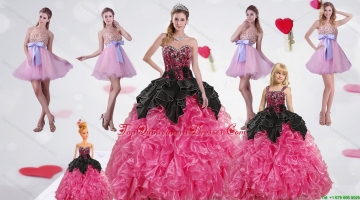 Multi Color Sweetheart Ruffles and Beading Dress for a Quinceanera and Sweetheart Bowknot Short Prom Dresses and Straps Multi Color Girl Pagean Dress
