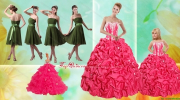 Pick Ups Ball Gown Quinceanera Dress and Strapless Ruching Short Prom Dresses and Appliques Little Girl Dress