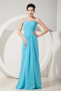 Chiffon Ruching Dama Party Dress Empire Sweetheart Baby Blue