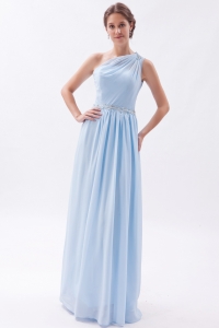 One Shoulder Dama Dresses for Quince Chiffon Empire Beading