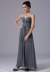 Grey Sweetheart Dama Dress for Homecoming Chiffon Ankle-length