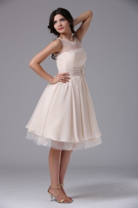 Bateau and Hand Made Flowers Tulle Dama Dresses for Quinceanera