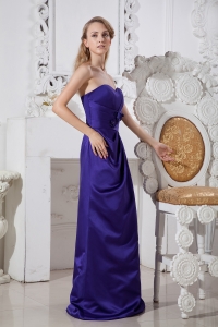 Purple Dama Dresses for Quinces Sweetheart Hand Made Flowers