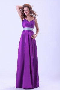 Purple Quinces Dama Dress with Belt Spaghetti Straps Sweetheart