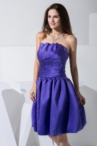 Purple Dama Dress Knee-length Pretty Strapless neckline