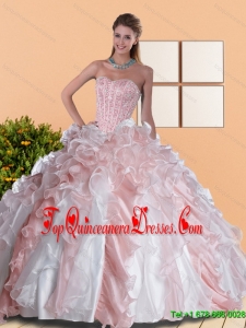 2015 Fashionable Sweetheart Quinceanera Dresses with Beading and Ruffles