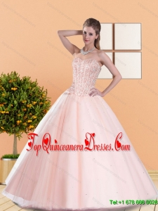 2015 Unique Ball Gown Quinceanera Dresses with Beading