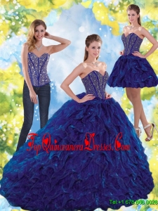 Fashionable Beading and Ruffles Sweetheart Ball Gown Quinceanera Dresses for 2015
