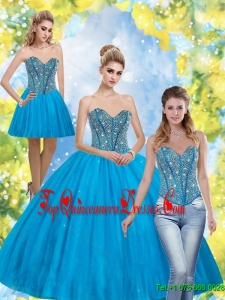 Puffy Beading Sweetheart Sweet 16 Gowns for 2015