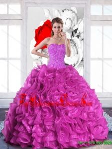 2015 Perfect Sweetheart Quinceanera Dresses with Beading and Ruffles