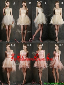 Hot Sale Mini Length Tulle Damas Dress with Belt