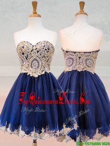 Fashionable Organza Applique with Beading Damas Dress in Royal Blue